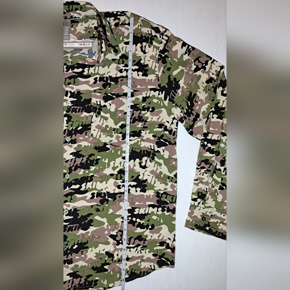 ⛱️NWT SKIMS Long Sleeve Button Up Swim Coverup Shirt Logo Camo XS M L - Picture 9 of 15